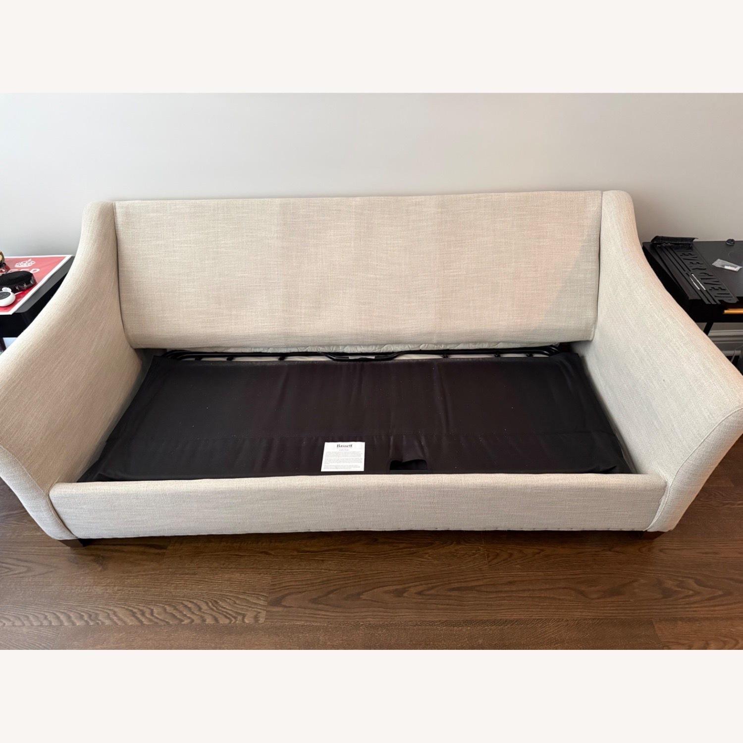 Bassett Carolina Natural Fabric Sleeper Sofa - image-5