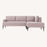 West Elm Mauve Velvet Andes 3-Piece Sectional