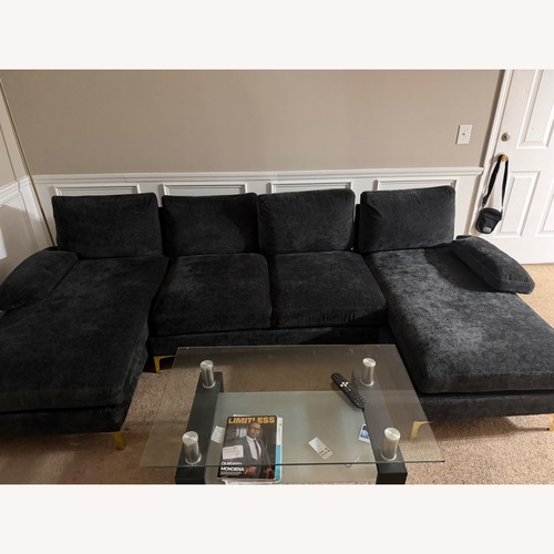 Used Wayfair Black Fabric 3+ Piece Sectional for sale on AptDeco