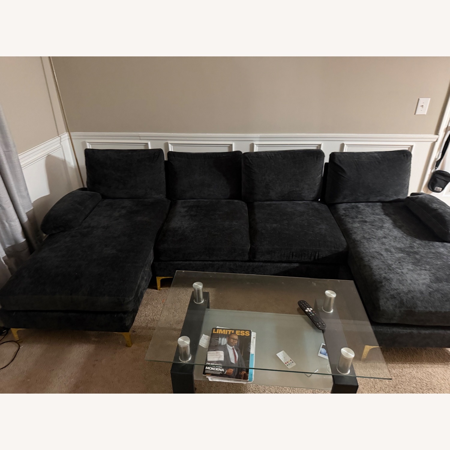 Wayfair Black Fabric 3+ Piece Sectional - image-2
