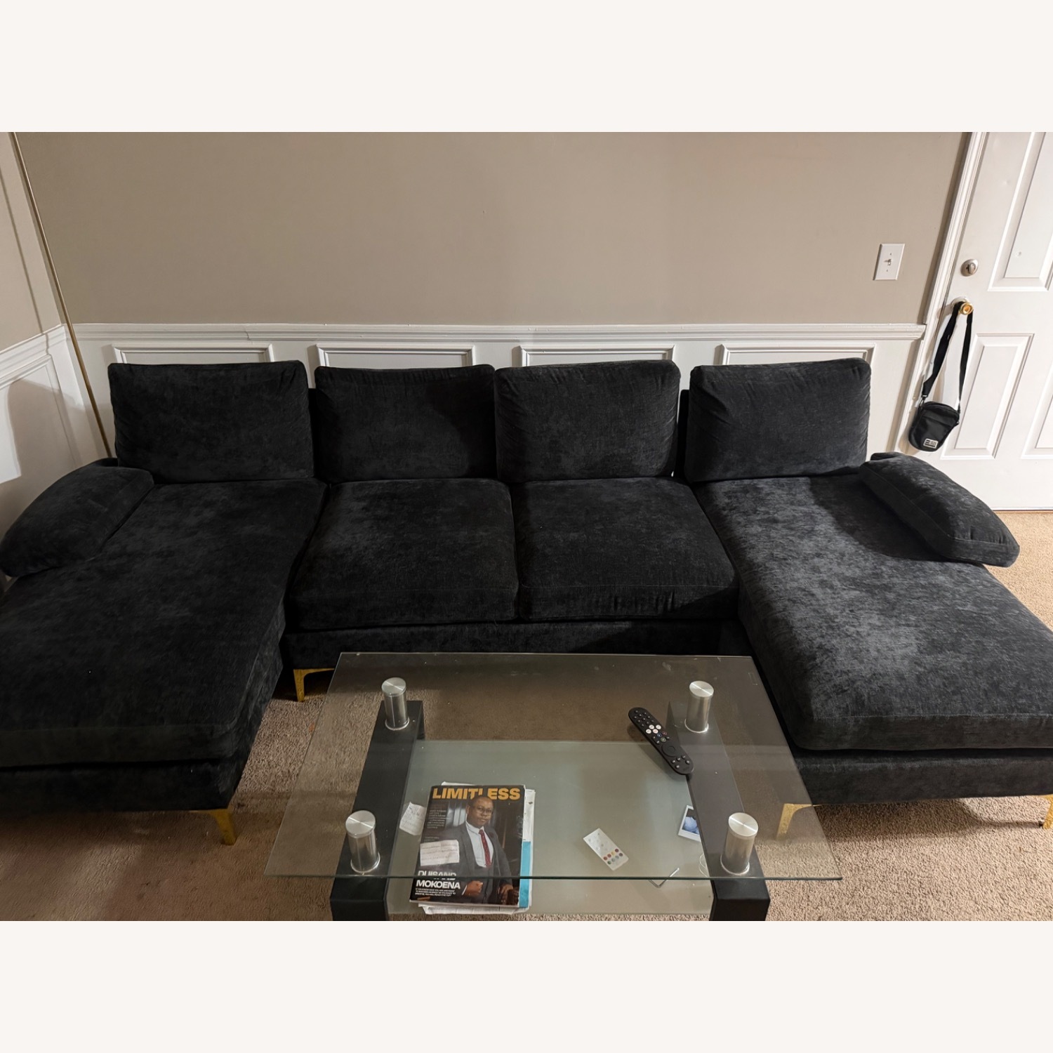 Wayfair Black Fabric 3+ Piece Sectional - image-3