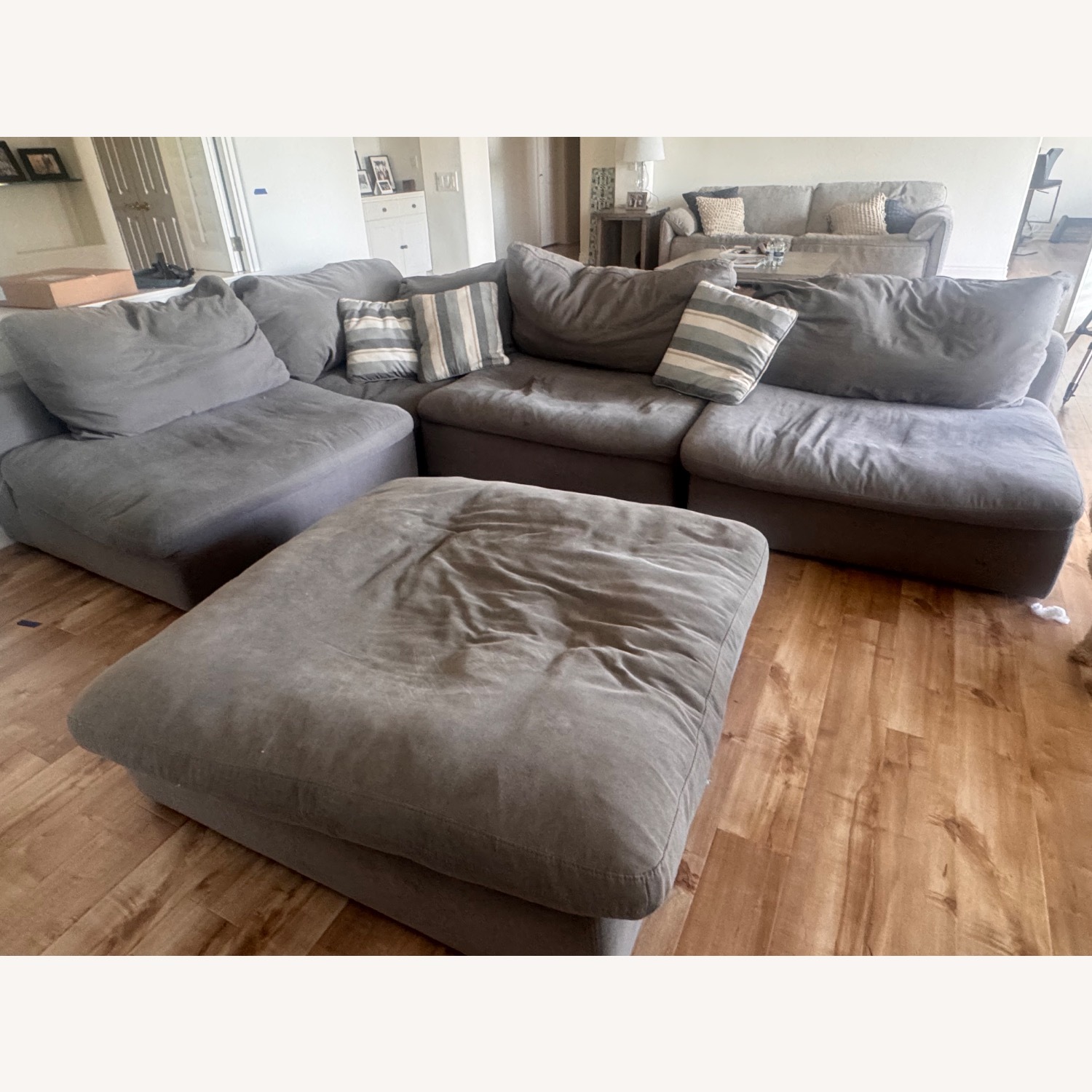 Jeromes Light Gray Fabric 3+ Piece Sectional - image-1