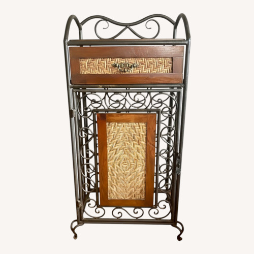 Used Dark Brown Metal Bar Cart for sale on AptDeco