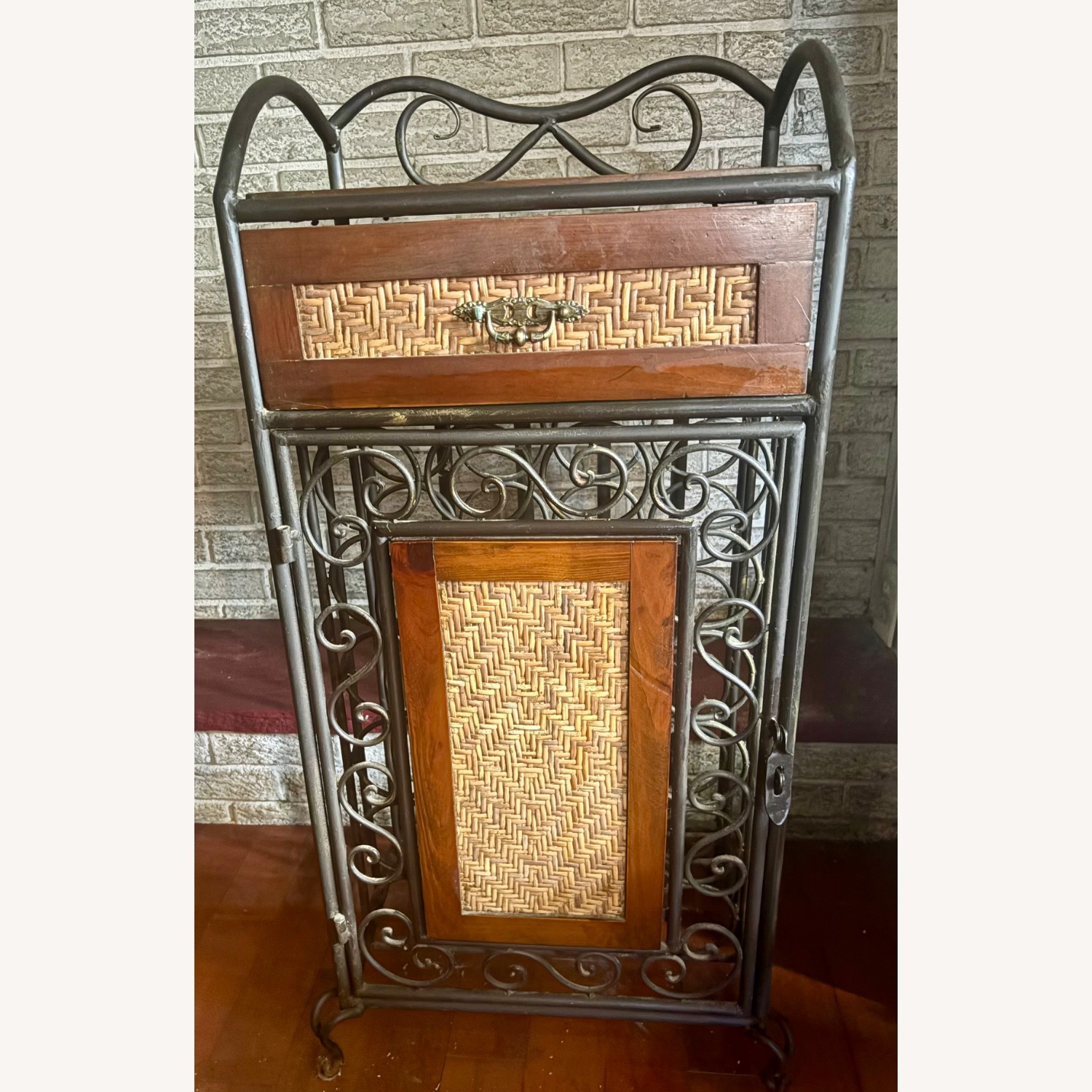 Dark Brown Metal Bar Cart - image-1