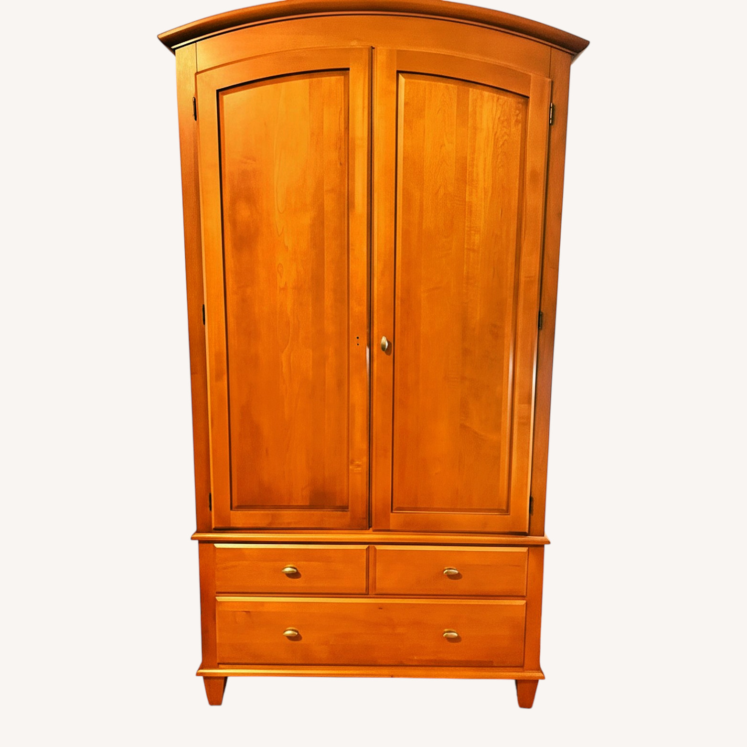 Ethan Allen Light Brown Wood Armoire - image-0