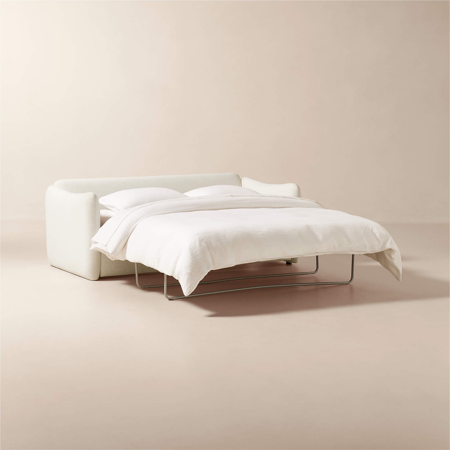 CB2 Tuffare 79.25" White Performance Fabric Sleeper Sofa - image-2