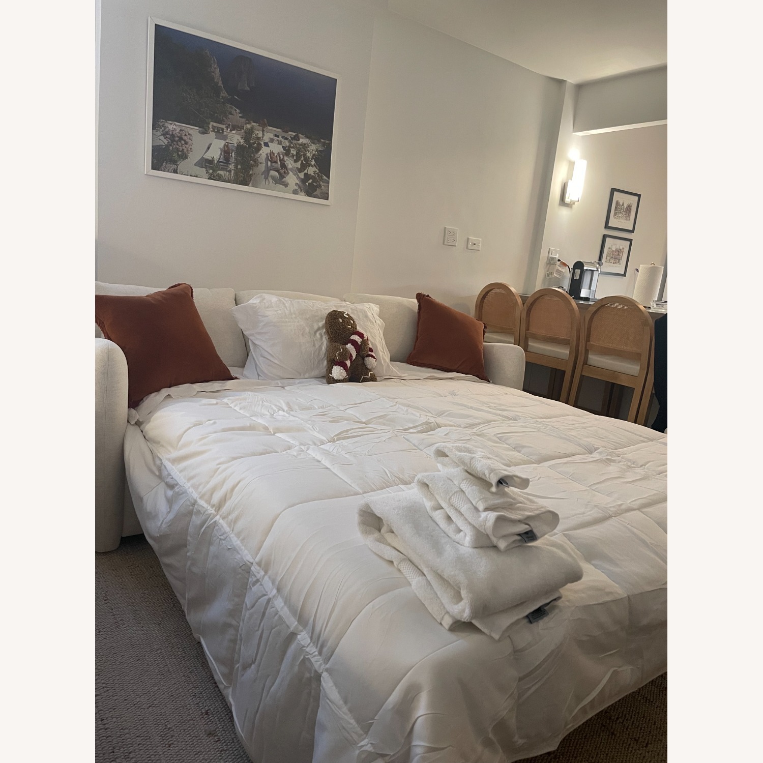 CB2 Tuffare 79.25" White Performance Fabric Sleeper Sofa - image-8