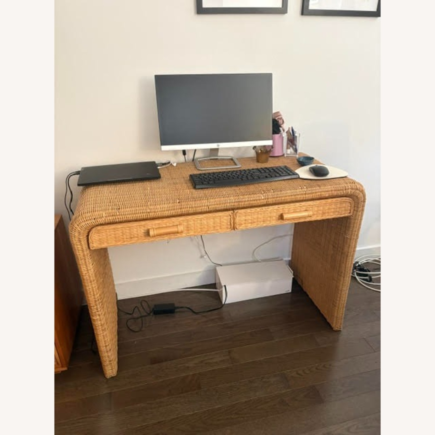 Urban Outfitters Light Brown Marisol Rattan Desk - image-2