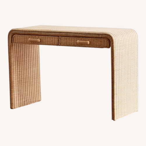 Used Urban Outfitters Light Brown Marisol Rattan Desk for sale on AptDeco