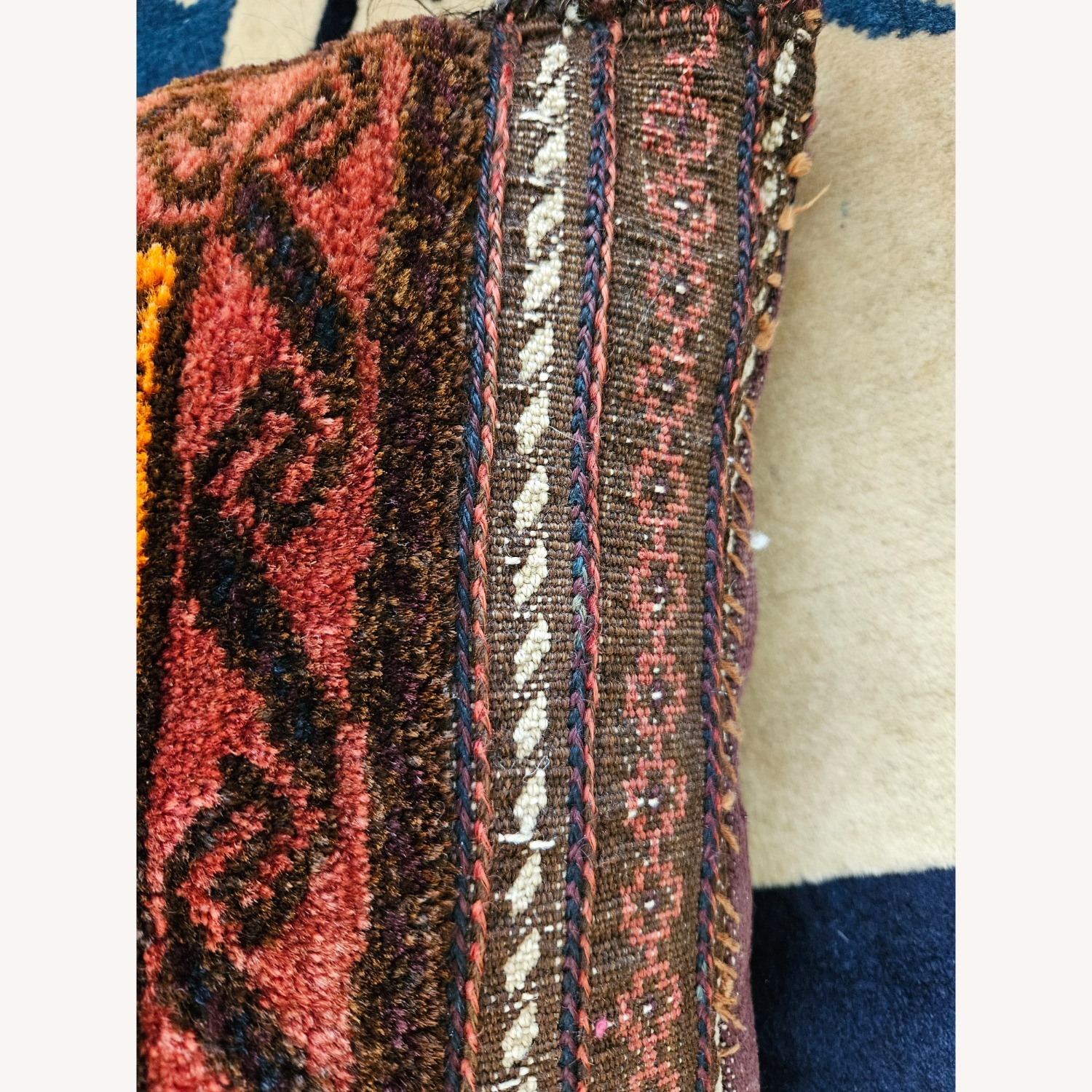 Antique Authentic Persian Baluchi Pillow - image-4