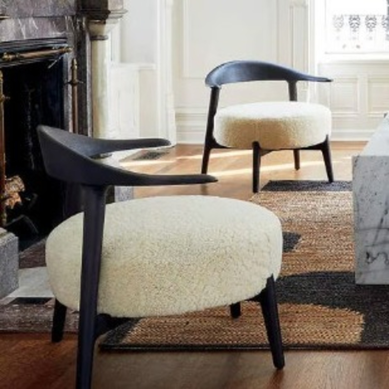 CB2 Matador Shearling Natural Accent Chair - image-1