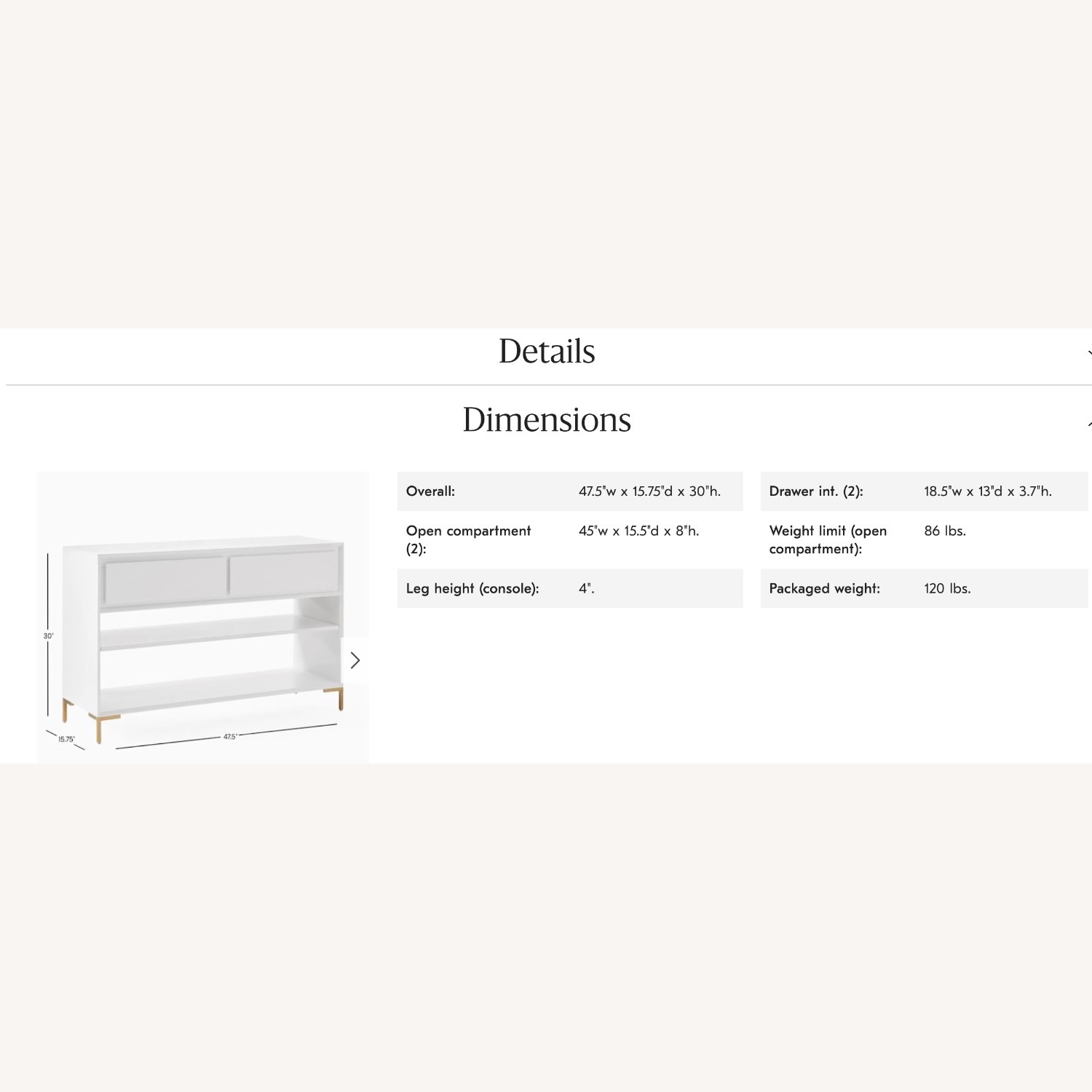 West Elm White Sideboard - image-6