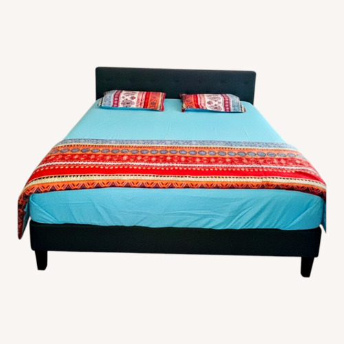 Used Amazon Light Gray King Bed for sale on AptDeco