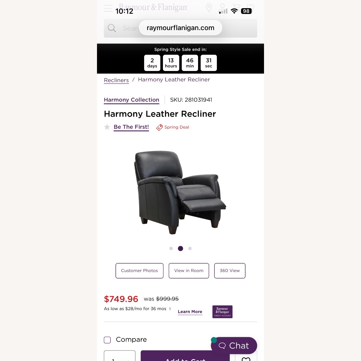 Harmony Leather Recliner - image-8