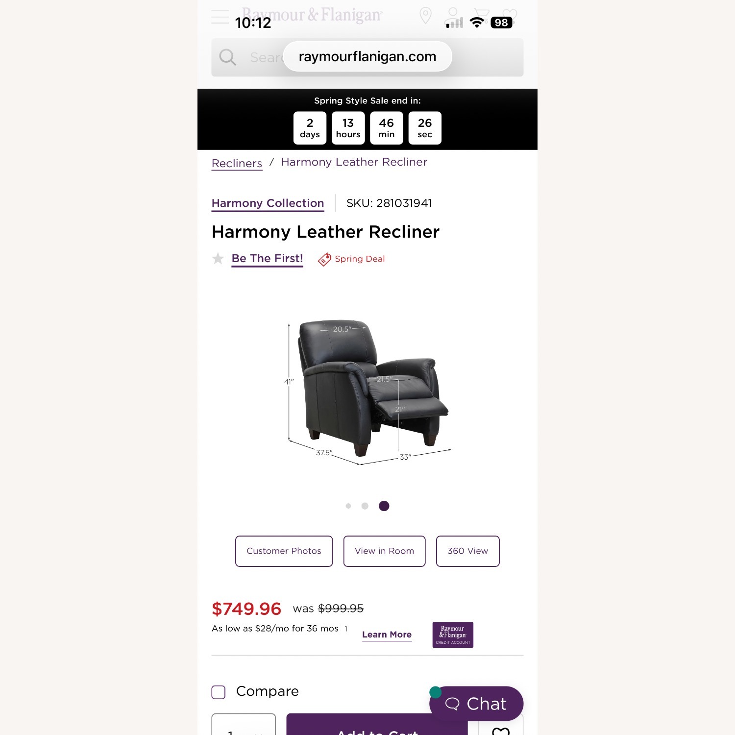 Harmony Leather Recliner - image-7