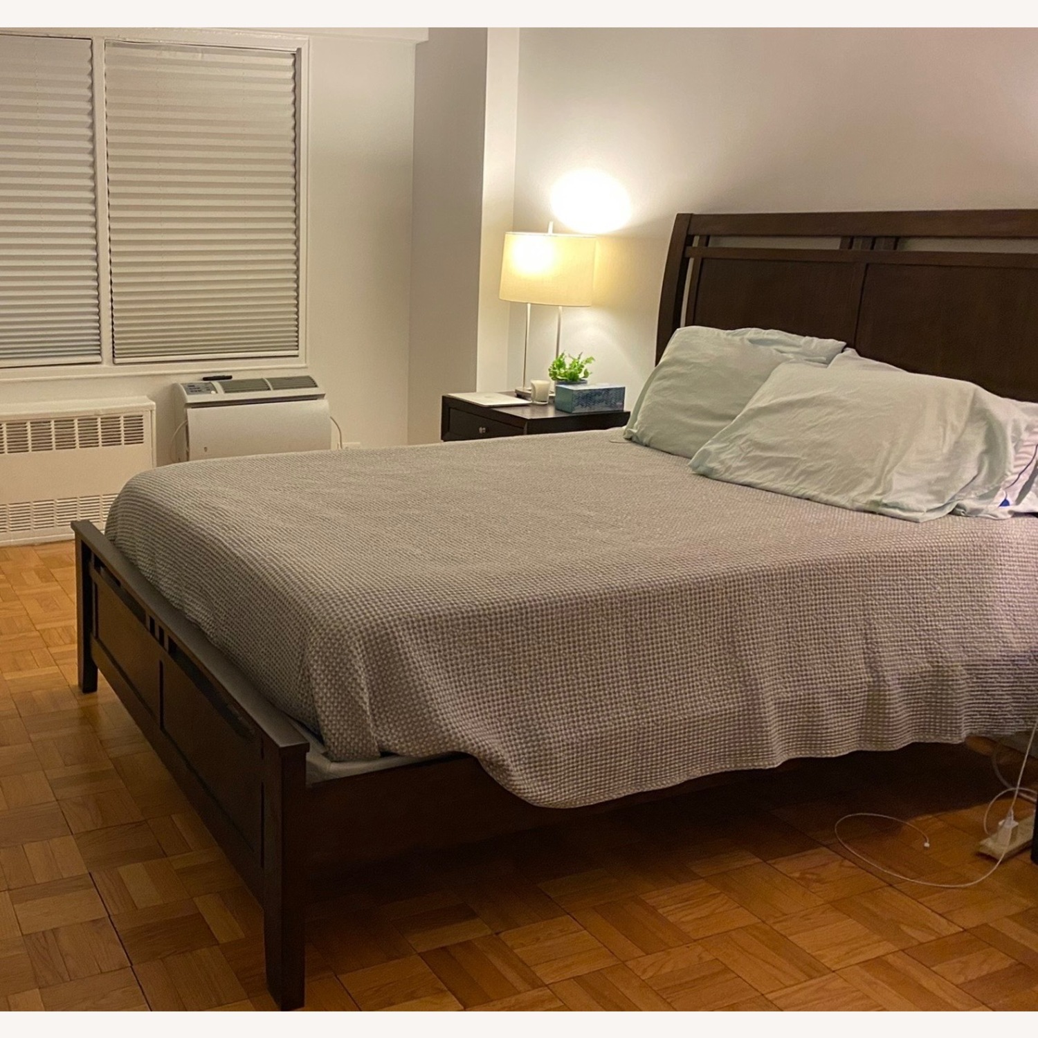 Raymour & Flanigan Dark Brown Wood Queen Bed - image-2