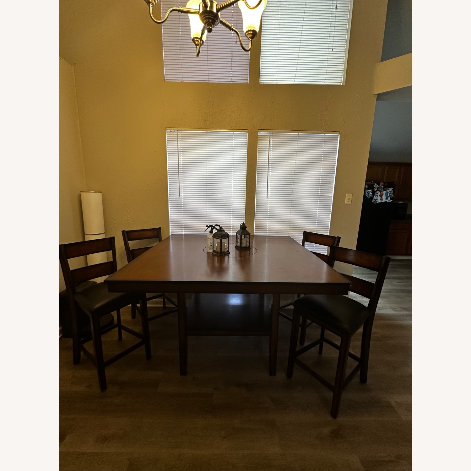 Rooms To Go Dark Brown Wood Dining Set - image-1