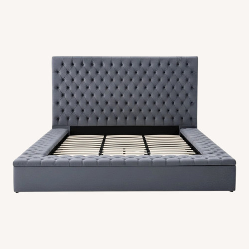 Used Better Home Products Cosmopolitan Velvet Upholstered Platform King Bed for sale on AptDeco