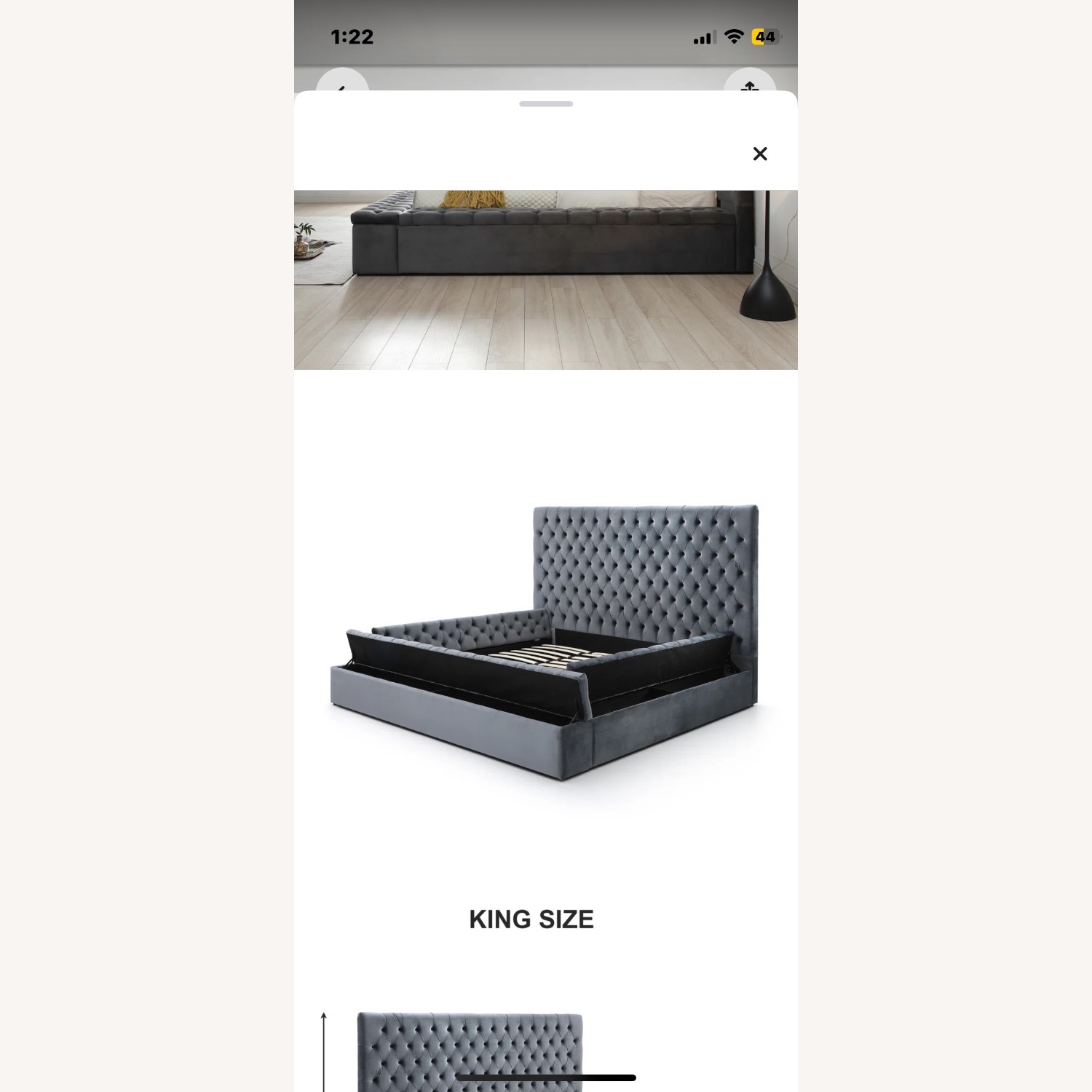 Better Home Products Cosmopolitan Velvet Upholstered Platform King Bed - image-2