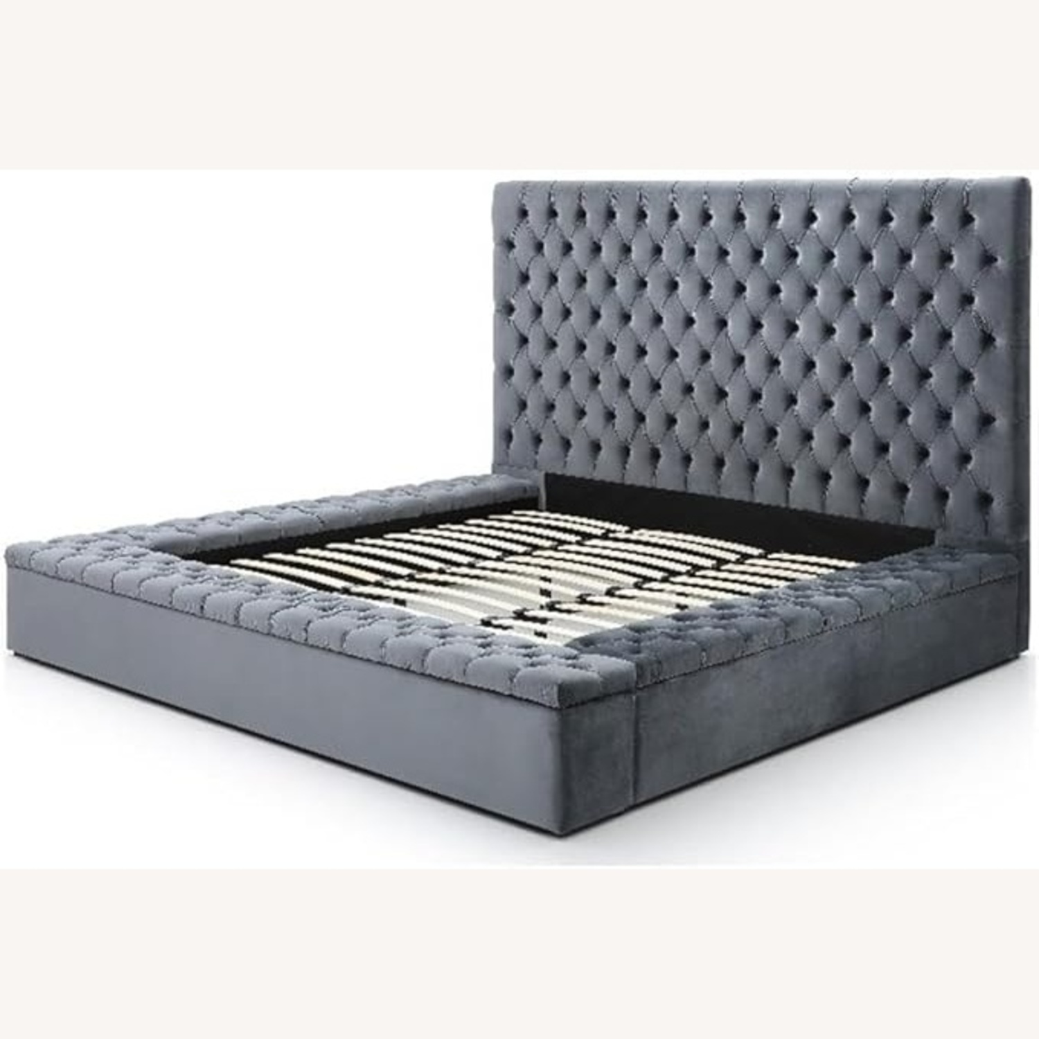 Better Home Products Cosmopolitan Velvet Upholstered Platform King Bed - image-4