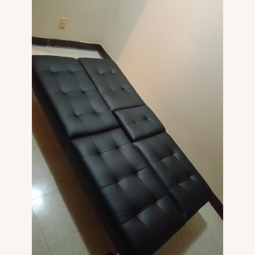 Used Black Leather Futon for sale on AptDeco