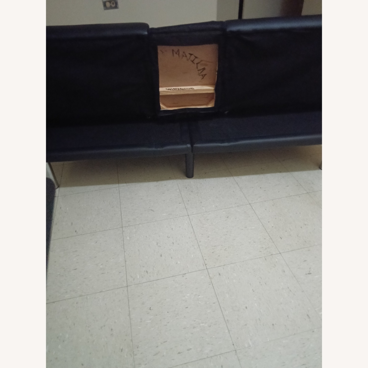 Black Leather Futon - image-2