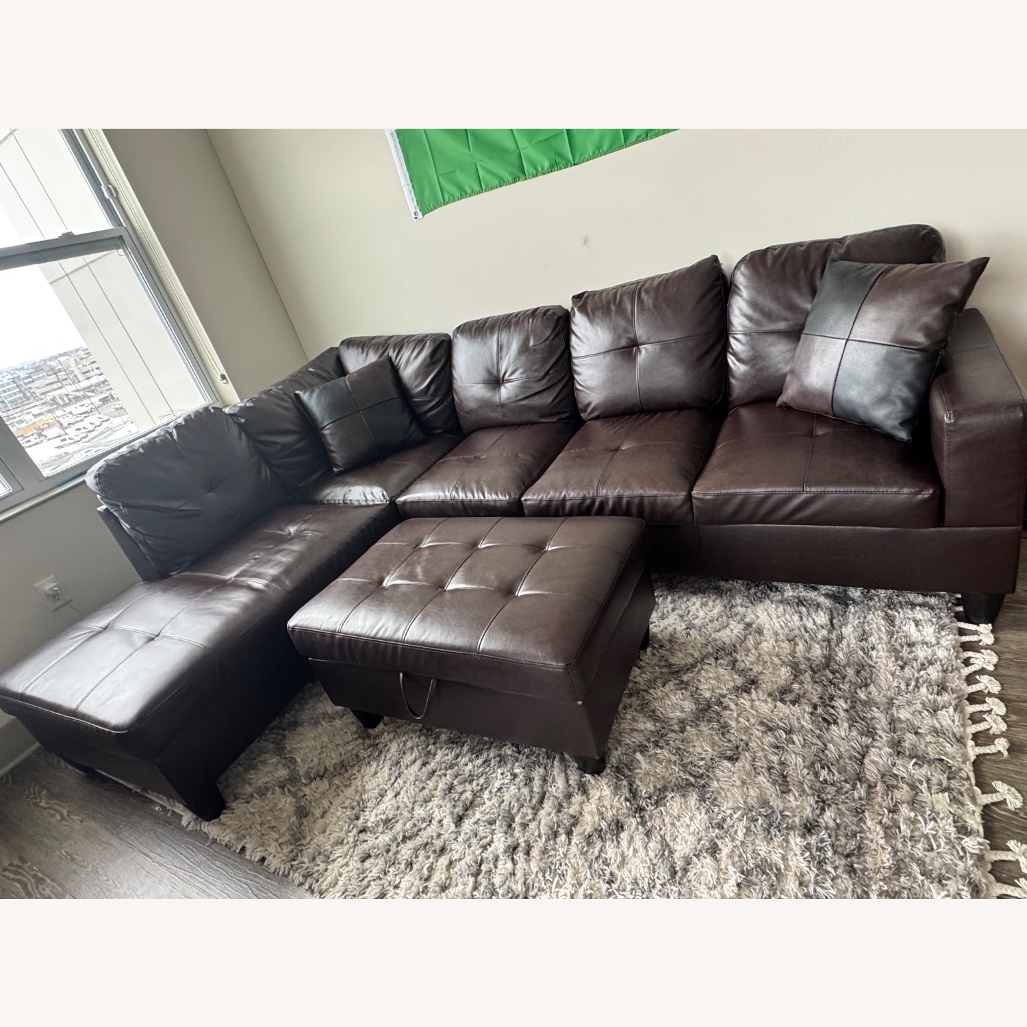 Wayfair Dark Brown Leather 3+ Piece Sectional - image-2
