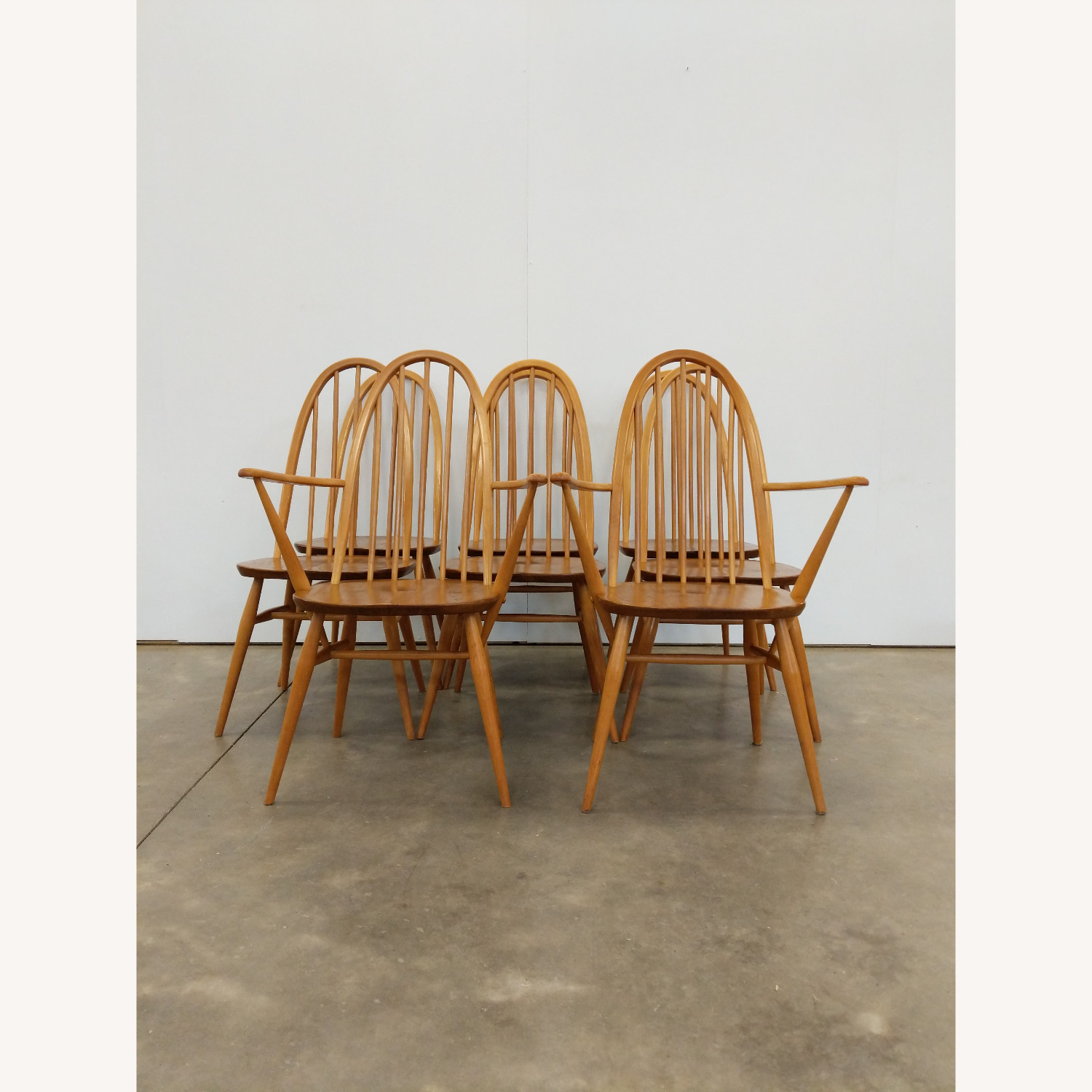 8 Vintage Mid Century Modern Ercol Dining Chairs - image-5