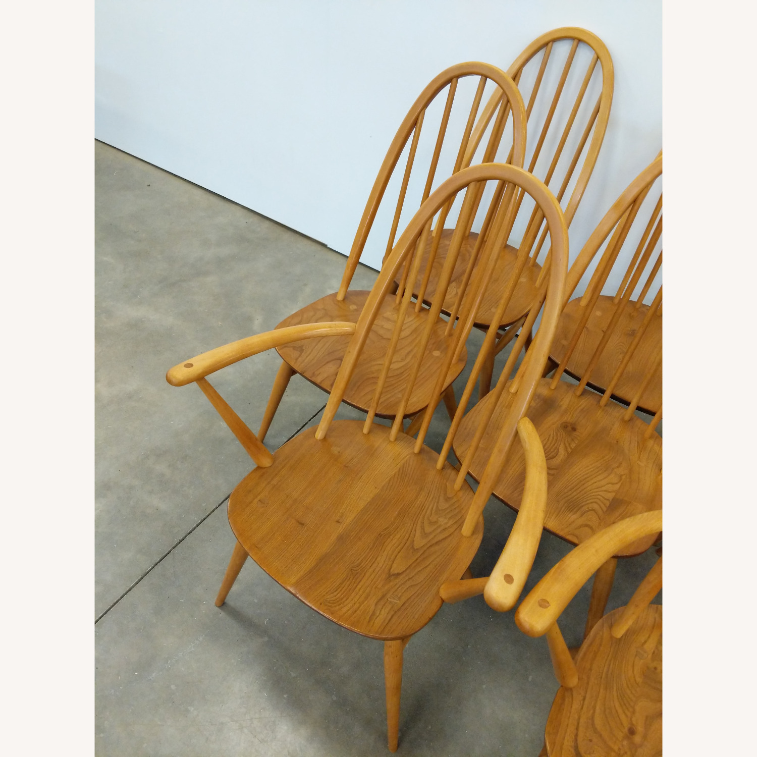 8 Vintage Mid Century Modern Ercol Dining Chairs - image-9