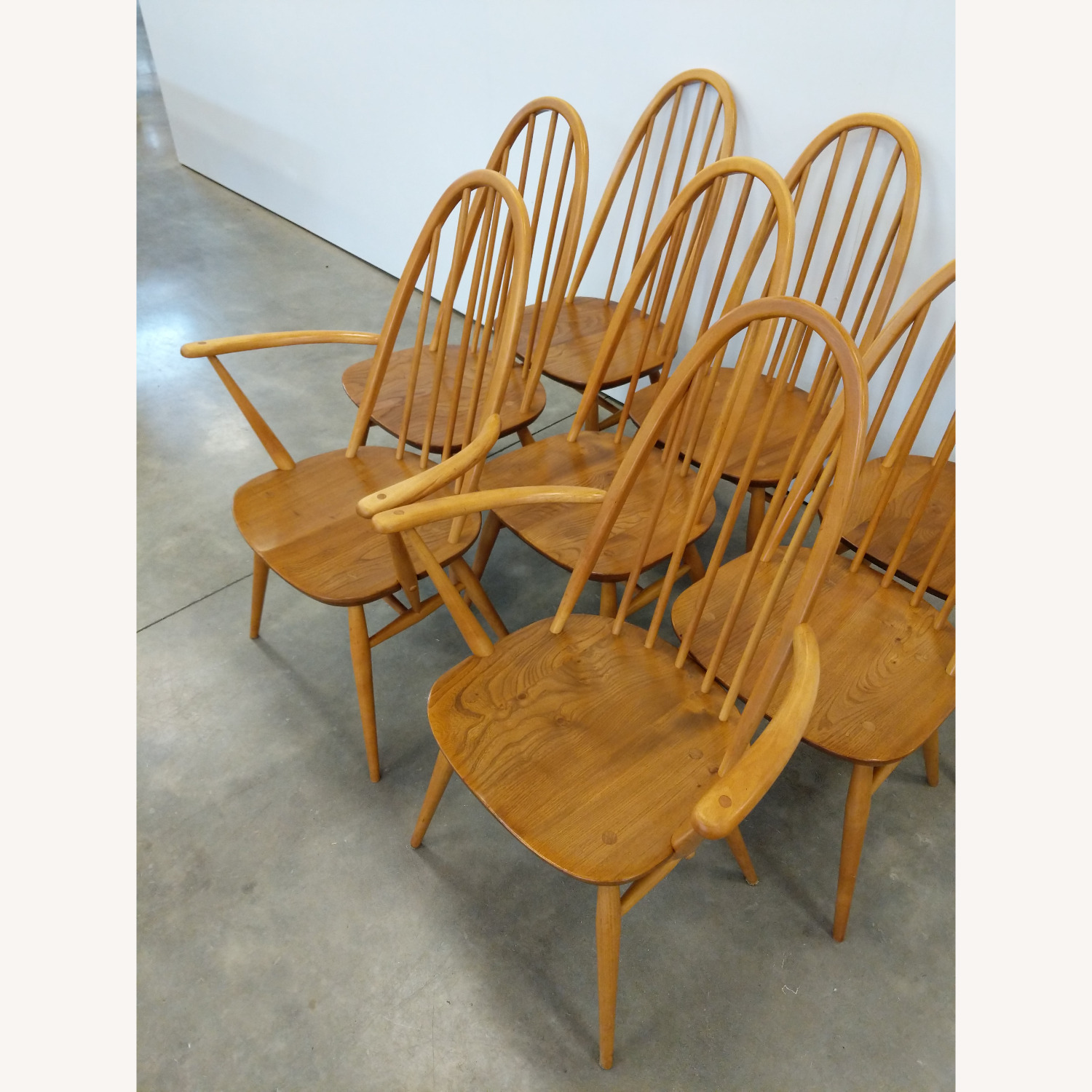 8 Vintage Mid Century Modern Ercol Dining Chairs - image-8