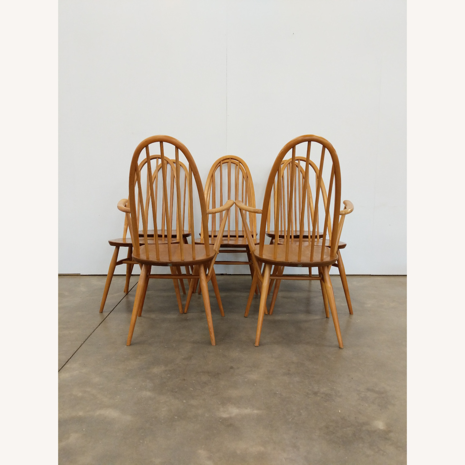 8 Vintage Mid Century Modern Ercol Dining Chairs - image-3