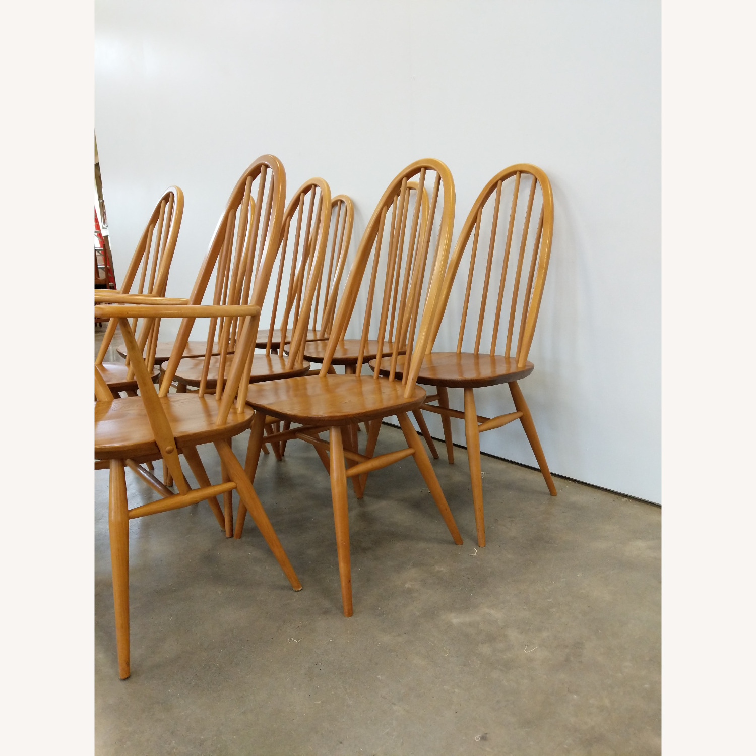 8 Vintage Mid Century Modern Ercol Dining Chairs - image-7