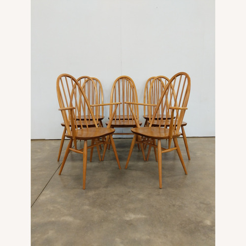 Used 8 Vintage Mid Century Modern Ercol Dining Chairs for sale on AptDeco