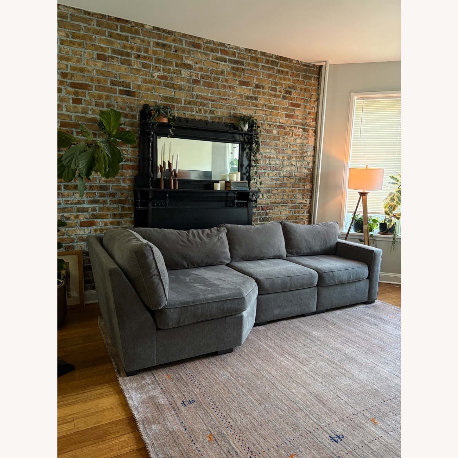 Macy's Radley Dark Gray Fabric 3 Piece Sectional - image-1