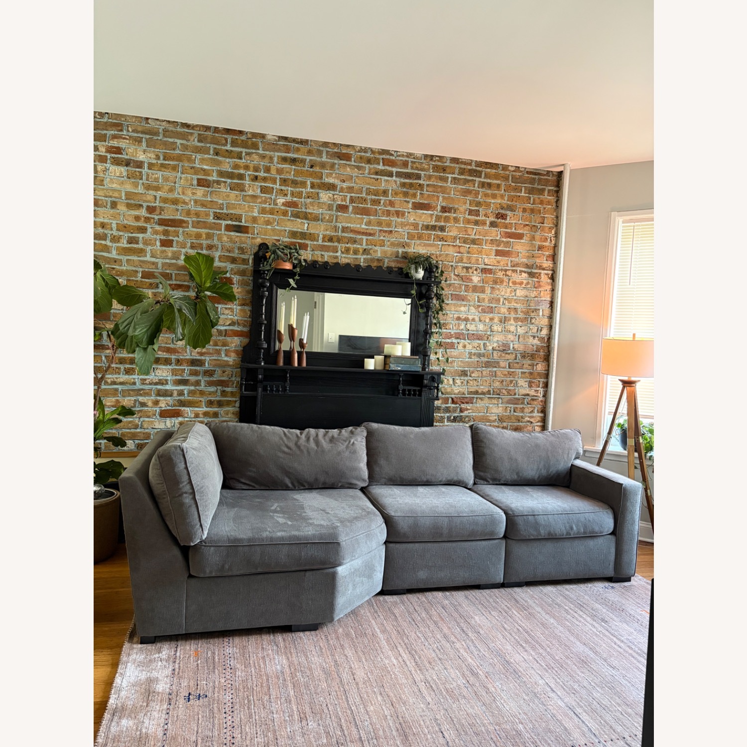 Macy's Radley Dark Gray Fabric 3 Piece Sectional - image-2