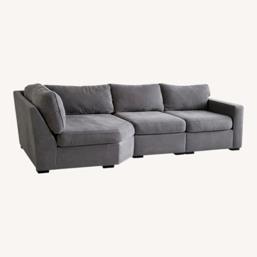 Used Macy's Radley Dark Gray Fabric 3 Piece Sectional for sale on AptDeco