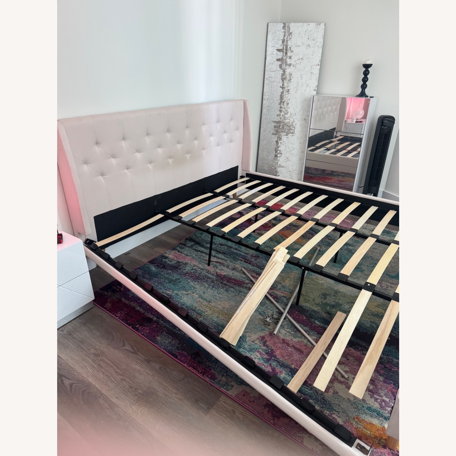 Wayfair Pink Fabric King Bed - image-2