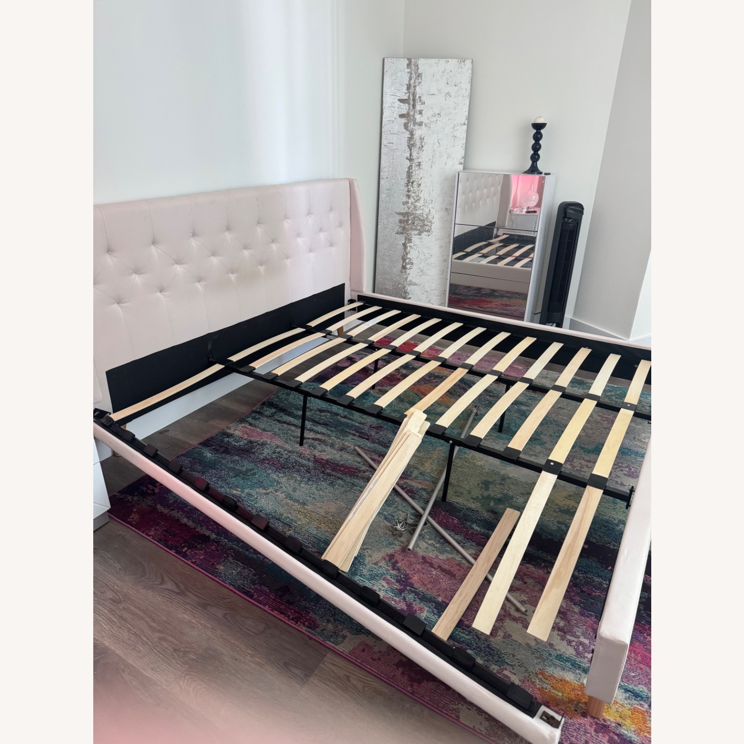 Wayfair Pink Fabric King Bed - image-3