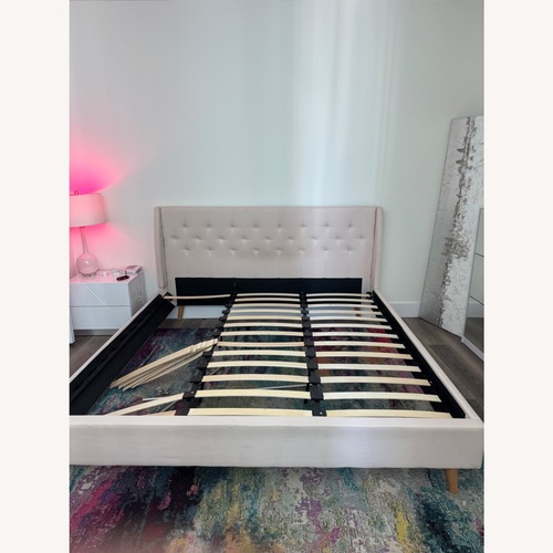 Used Wayfair Pink Fabric King Bed for sale on AptDeco