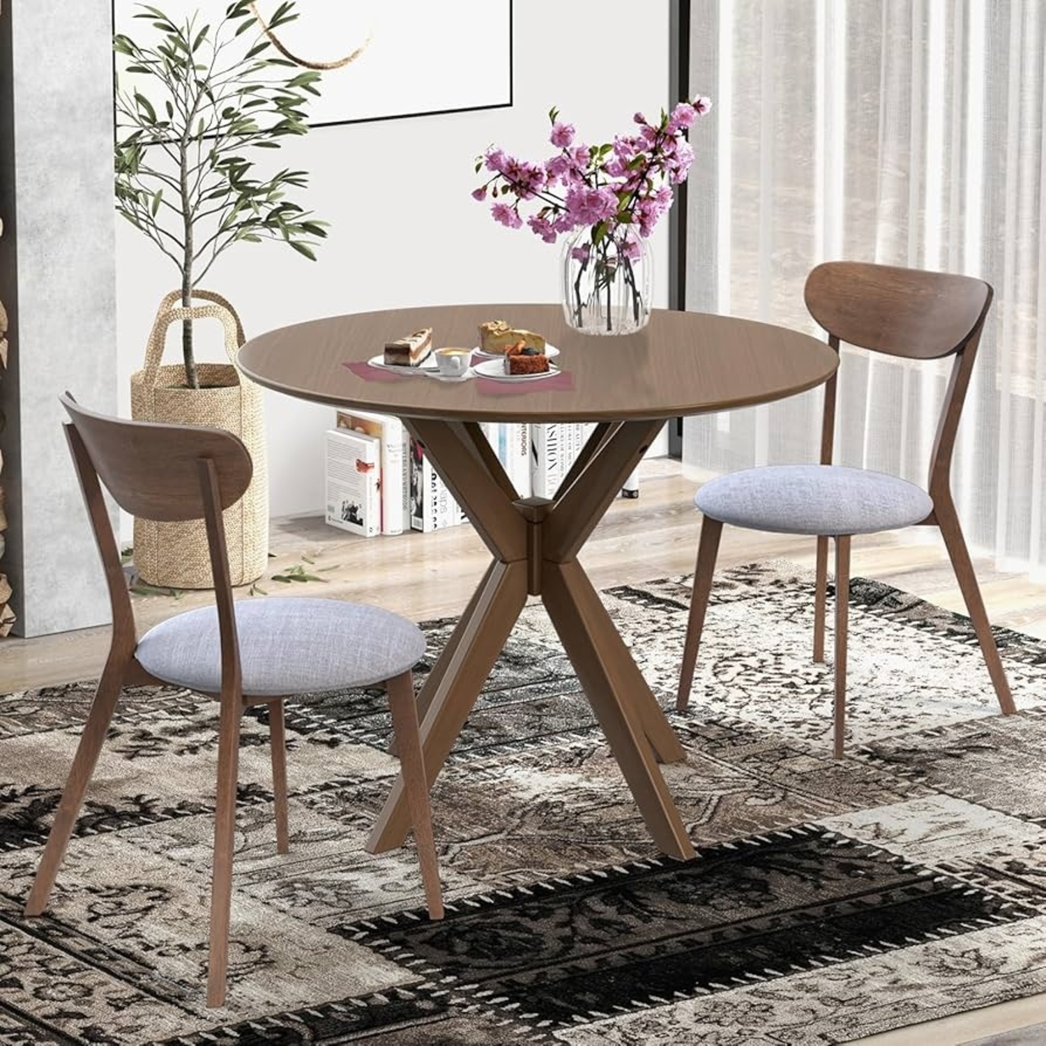 Amazon Dark Brown Wood Dining Set - image-4