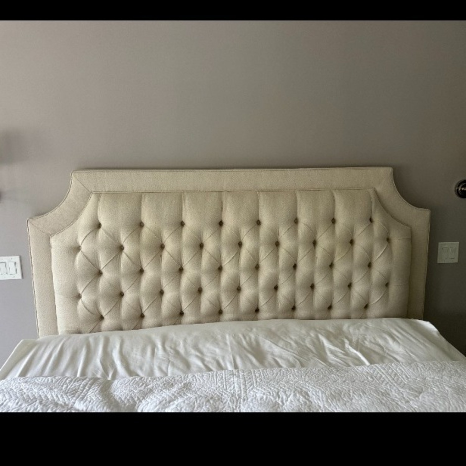 Natural Fabric King Bed - image-3