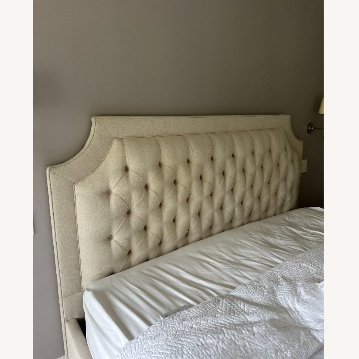 Natural Fabric King Bed - image-2