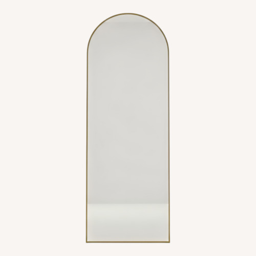 Used Amazon Arched Gold Glass Floor Mirror for sale on AptDeco