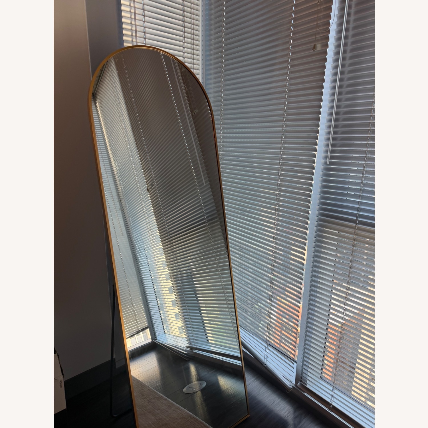 Amazon Arched Gold Glass Floor Mirror - image-1