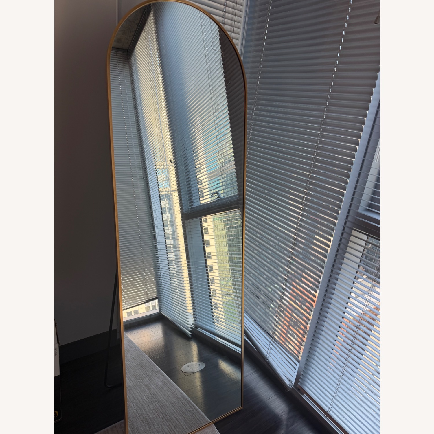 Amazon Arched Gold Glass Floor Mirror - image-2