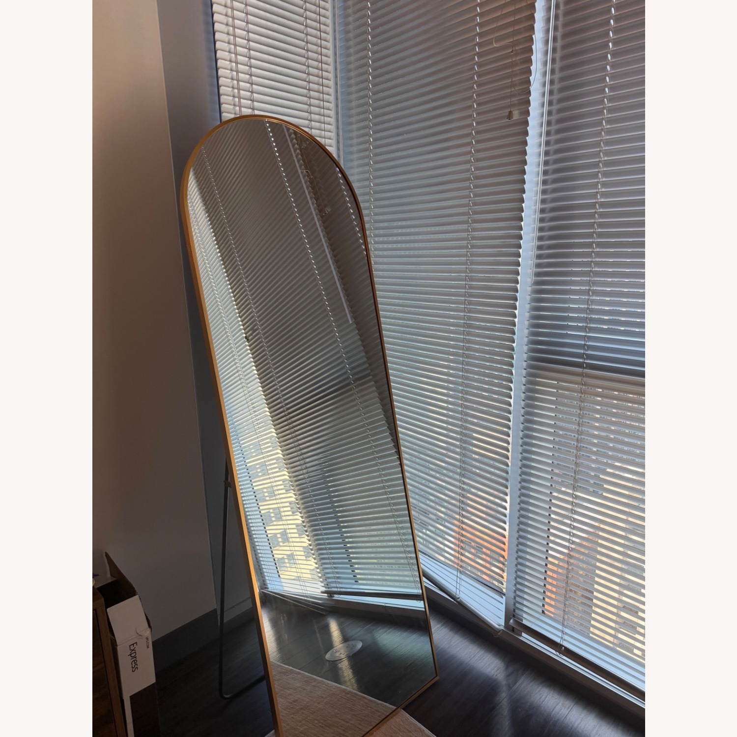 Amazon Arched Gold Glass Floor Mirror - image-3