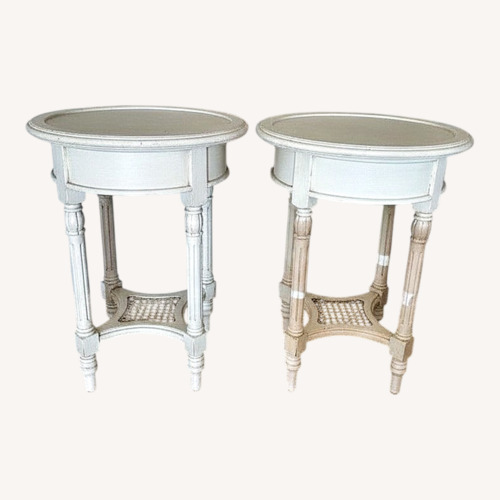 Used White Wood Circular Side Tables for sale on AptDeco