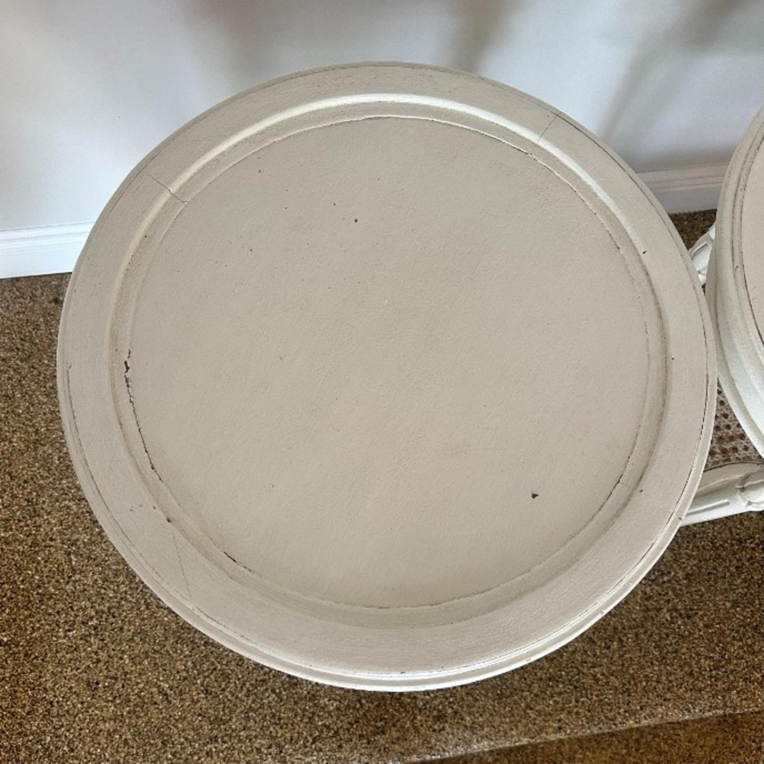 White Wood Circular Side Tables - image-3