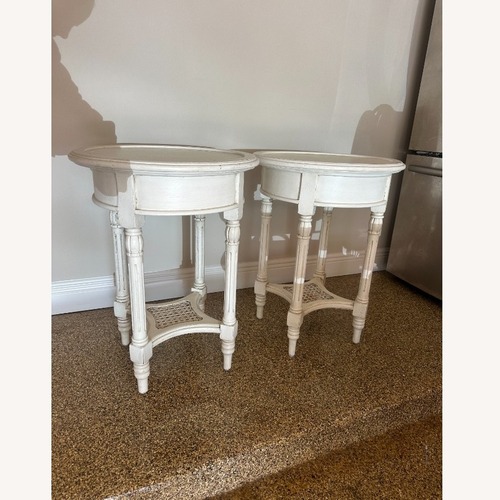 Used White Wood Circular Side Tables for sale on AptDeco