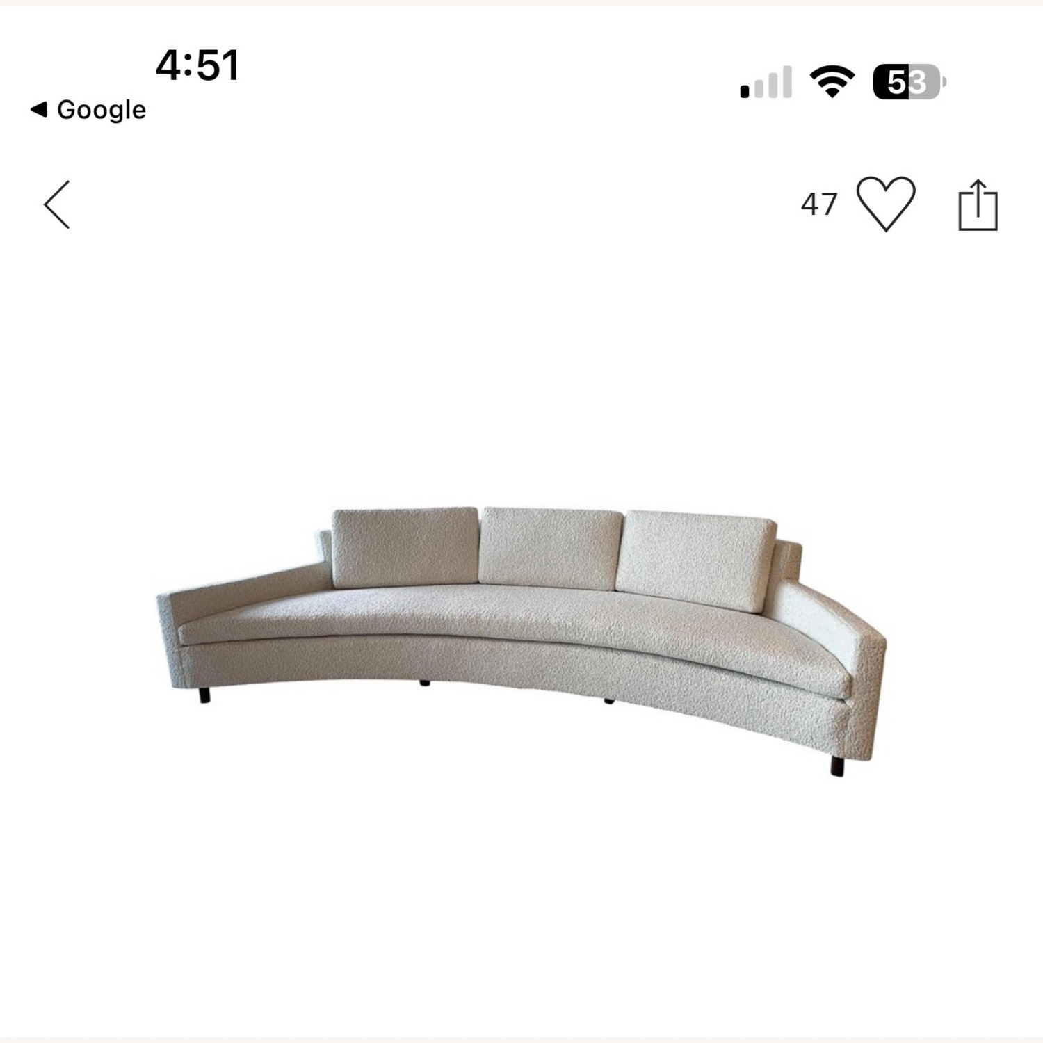 Harvey Probber White Fabric 3+ Seater Sofa - image-3